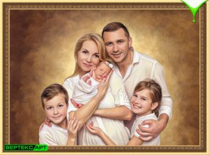 Авторский семейный портрет под масло