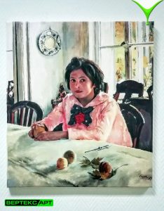 Репродукция картины на холсте Серова "Девочка с персиками"